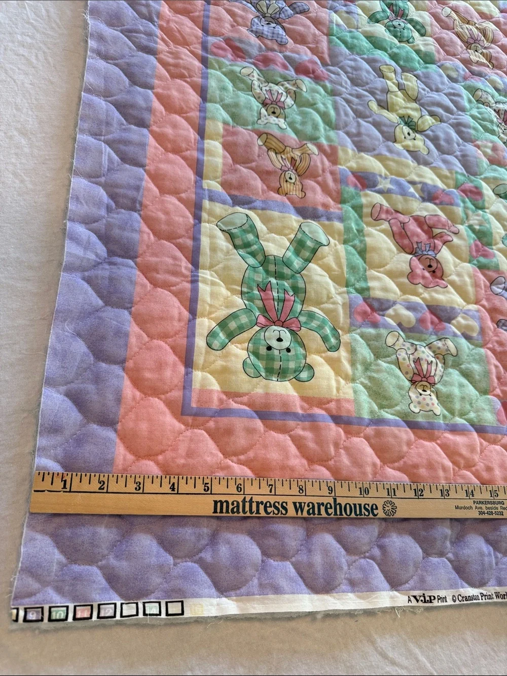 Vintage VIP Cranston Print Works “Cheater” Quilt Print Teddy Bears Panel Only